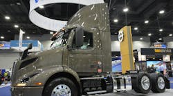 The Volvo VNR 200 6x2 regional hauler on display at NPTC 2018 in Cincinnati.