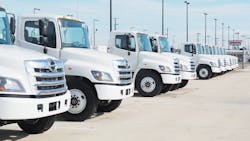 Hino medium-duty trucks on lot Hino medium-duty trucks on lot