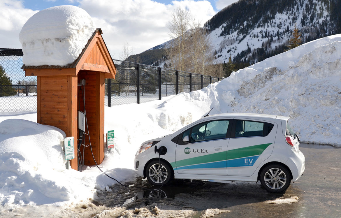Electric car in Colorado