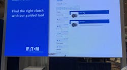 Eaton projected its new aftermarket e-commerce platform on a big screen at Heavy Duty Aftermarket Week.