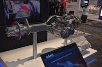 Meritor displayed its new e-axle at Heavy Duty Aftermarket Week.