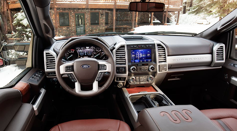 A look inside the F-250 King Ranch truck.