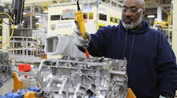 FCA Trenton Engine Complex employee Michael Williams helps assemble the 10-millionth Pentastar V6 engine on Feb. 13.