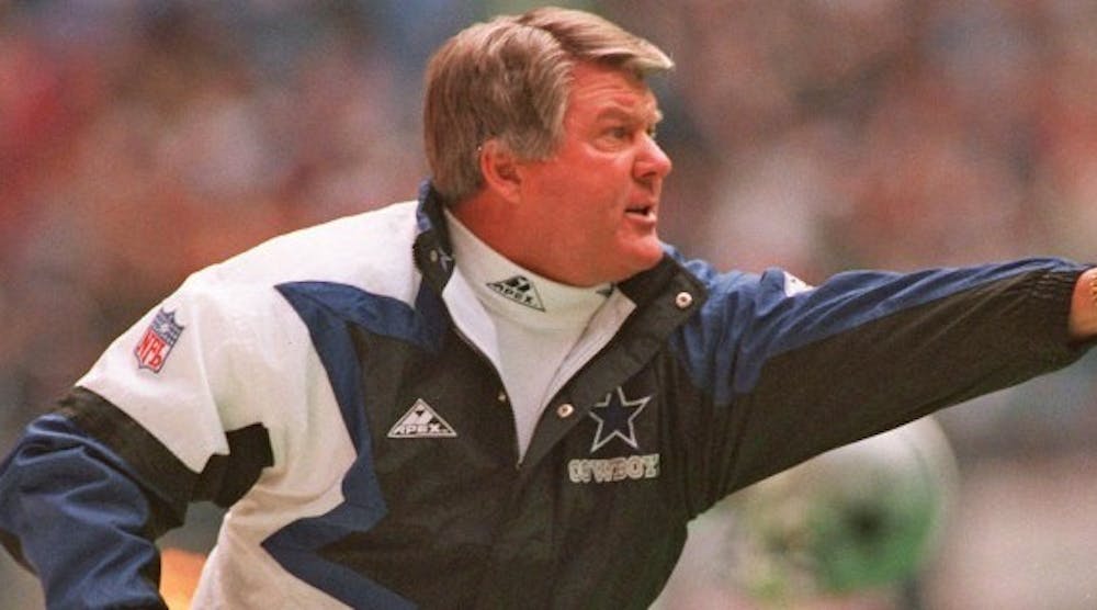 Head coach Jimmy Johnson led the Dallas Cowboys to two Super Bowl championships in the 1990s.