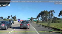 Beyond recording video, Netradyne&apos;s Driveri system can detect when a vehicle ahead is too close, for example.