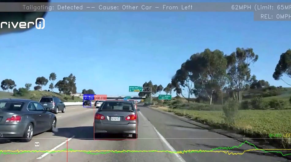 Beyond recording video, Netradyne&apos;s Driveri system can detect when a vehicle ahead is too close, for example.