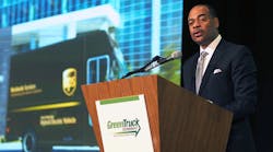 Carlton Rose, UPS president of global fleet maintenance, was the keynote speaker at the Green Truck Summit during the 2019 Work Truck Show.