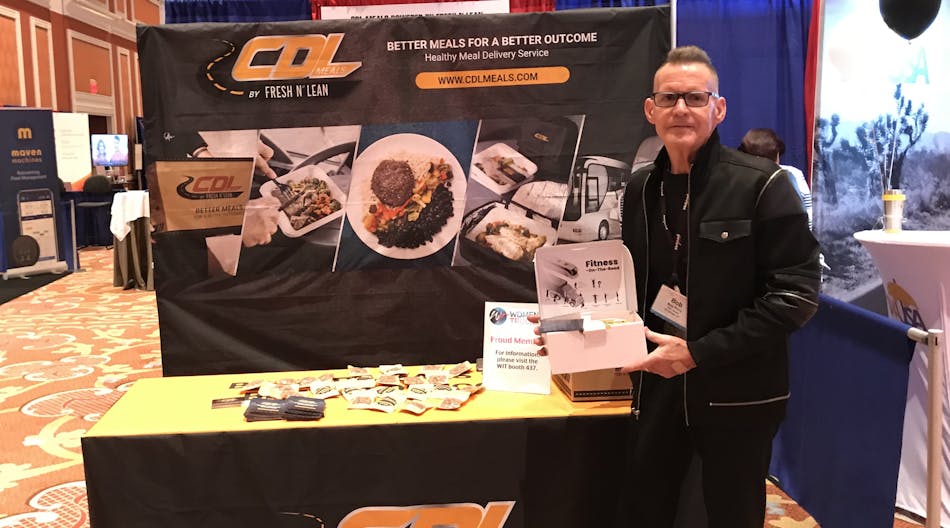 Bob Perry shows a typical meal offered by the new CDLMeals delivery service.