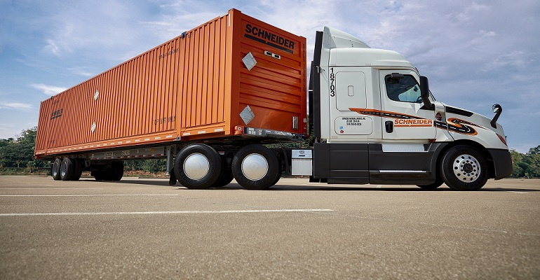 Schneider intermodal truck