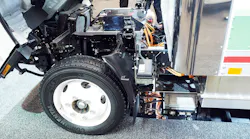 Isuzu's all-electric NPR-HD truck at the 2018 Work Truck Show