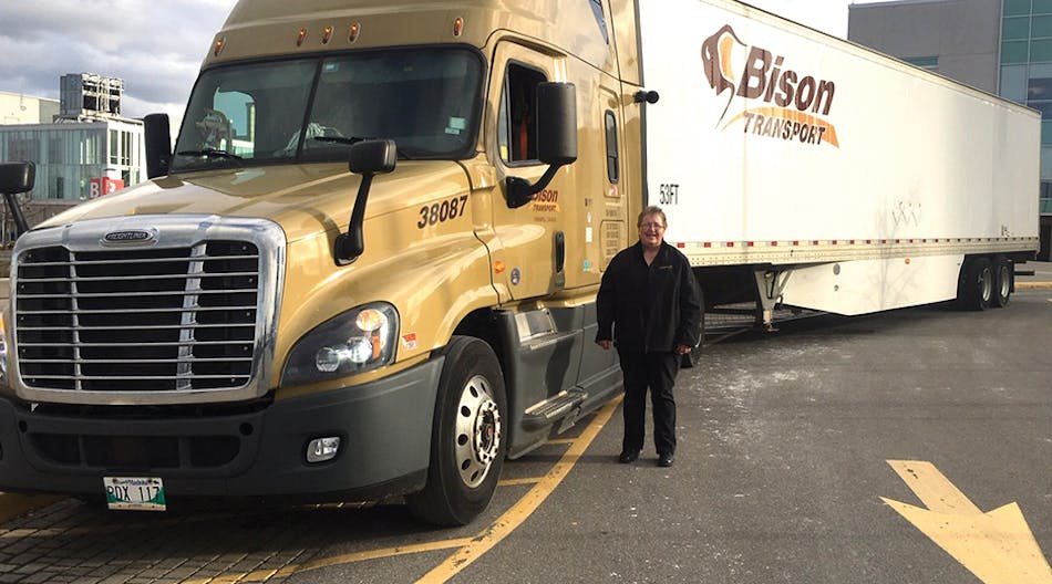 Treana Moniz is a driver and also a driver mentor for Bison Transport.