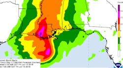 Tropical Storm Barry rainfall forecast as of Friday morning.