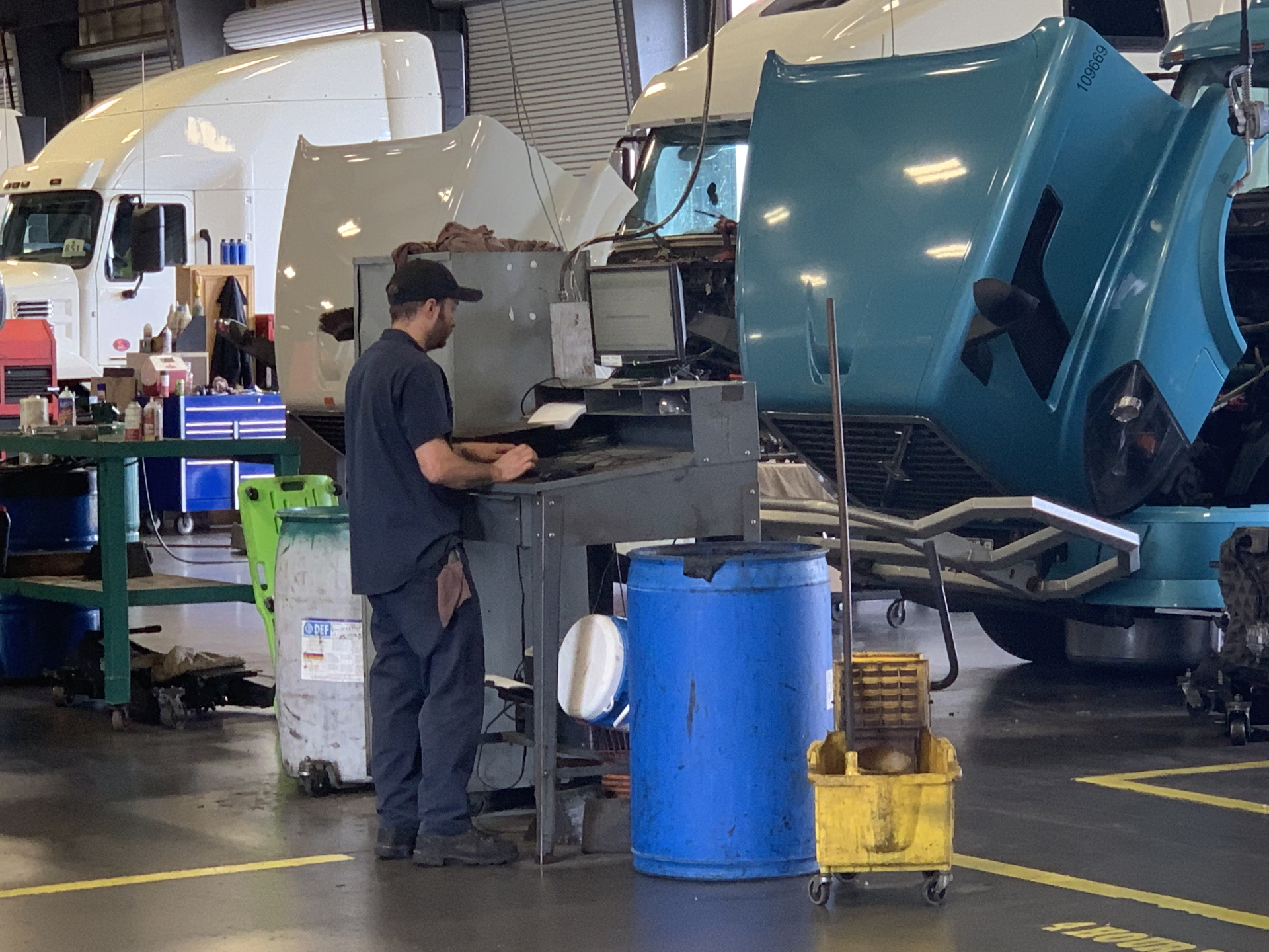 Truck dealership service garage