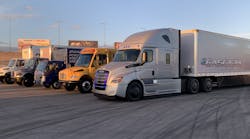 DTNA showed a range of electric vehicles, including the Freightliner eCascadia, at CES earlier this year.