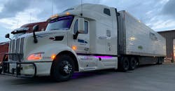 Refrigeratedtransporter 4315 Prime Inc Reefer At Night Refrigeratedtransporter 4315 Prime Inc Reefer At Night