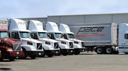 Pace Motor Lines has Volvo, Freightliner and Mack trucks in its fleet.