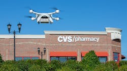 A UPS Flight Forward drone takes off from a Cary, N.C., CVS Pharmacy.