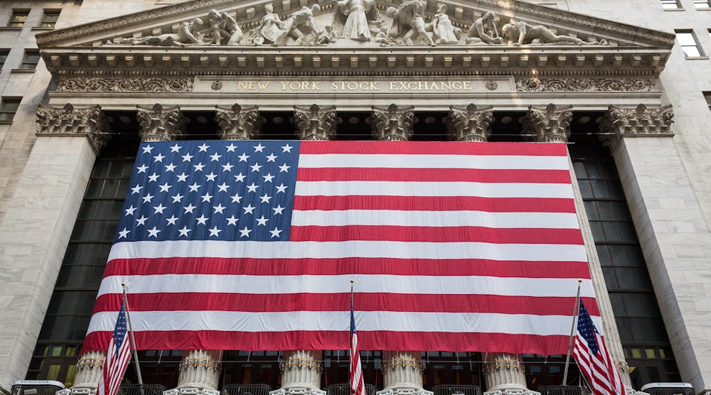 New York Stock Exchange American Flag