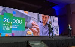 Bosch CTO Michael Bolle, left, and Mike Mansuetti, president of Bosch in North America address the media at CES 2020. Bosch CTO Michael Bolle, left, and Mike Mansuetti, president of Bosch in North America address the media at CES 2020.