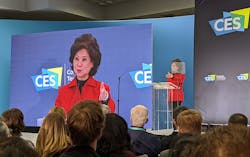 U.S. Transportation Secretary Elaine L. Chao gives a keynote address at CES 2020 in Las Vegas.