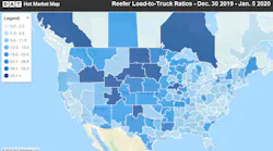 Dat Reefer Rates Map