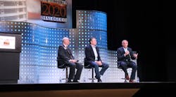 The 2020 Heavy Duty Aftermarket Dialogue kicked off with a vivid data-driven description of a rough decade ahead for trucking. (From left to right: Chris Patterson, Rick Dauch, Jim Kamsickas)