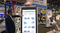 Bryan Thorwall, aftermarket brand manager for SAF Holland, shows off the Parts on Demand Plus online catalog's improved functionality.
