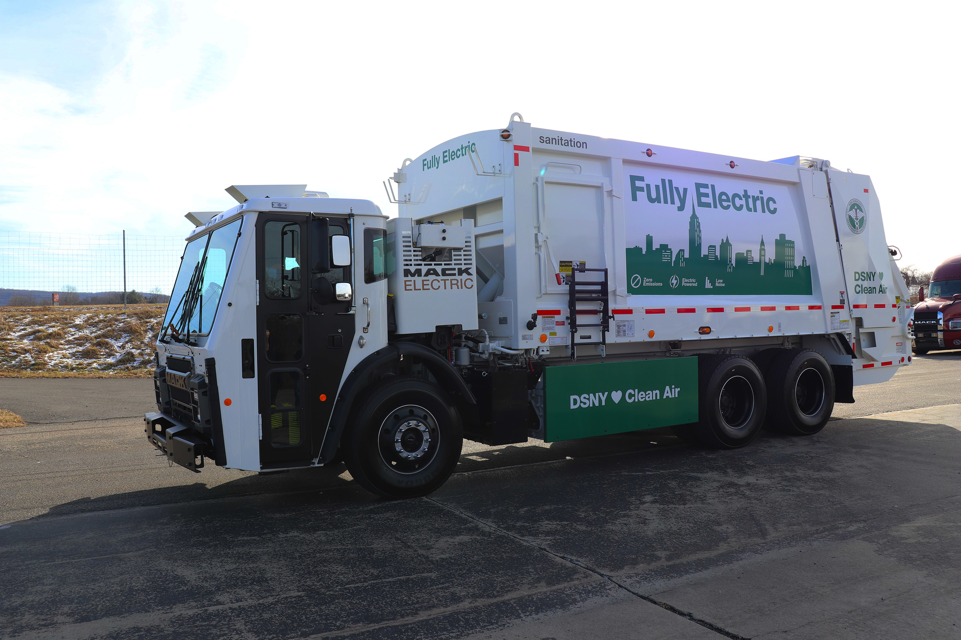 The Mack LR Electric refuse truck
