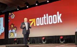 Omnitracs CEO Ray Greer opens up his company's user conference, Outlook 2020, at Caesar's Palace in Las Vegas. Omnitracs CEO Ray Greer opens up his company's user conference, Outlook 2020, at Caesar's Palace in Las Vegas.