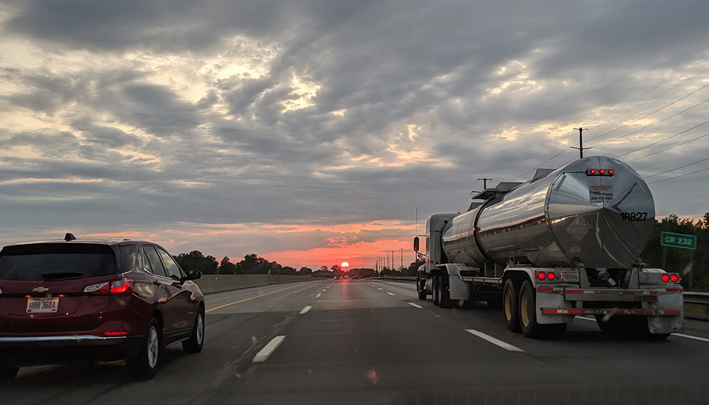 Trucking Sunset Ohio Turnpike J F Photo 5e7e21963782b