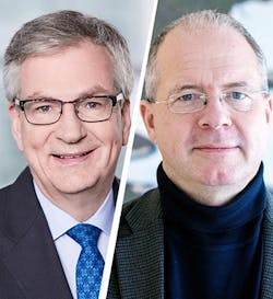 Martin Daum, chairman of the board of management for Daimler Truck AG (left) and Martin Lundstedt, president and CEO of Volvo Group (right).