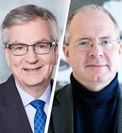 Martin Daum, chairman of the board of management for Daimler Truck AG (left) and Martin Lundstedt, president and CEO of Volvo Group (right). Martin Daum, chairman of the board of management for Daimler Truck AG (left) and Martin Lundstedt, president and CEO of Volvo Group (right).