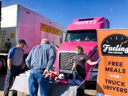 Professional driver Brittney Richardson delivers free meals to drivers on the road Professional driver Brittney Richardson delivers free meals to drivers on the road