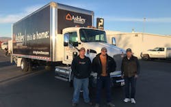 The Ashley Furniture franchise in Ontario, Ore., uses trailer wraps to promote the business and engage customers. The Ashley Furniture franchise in Ontario, Ore., uses trailer wraps to promote the business and engage customers.