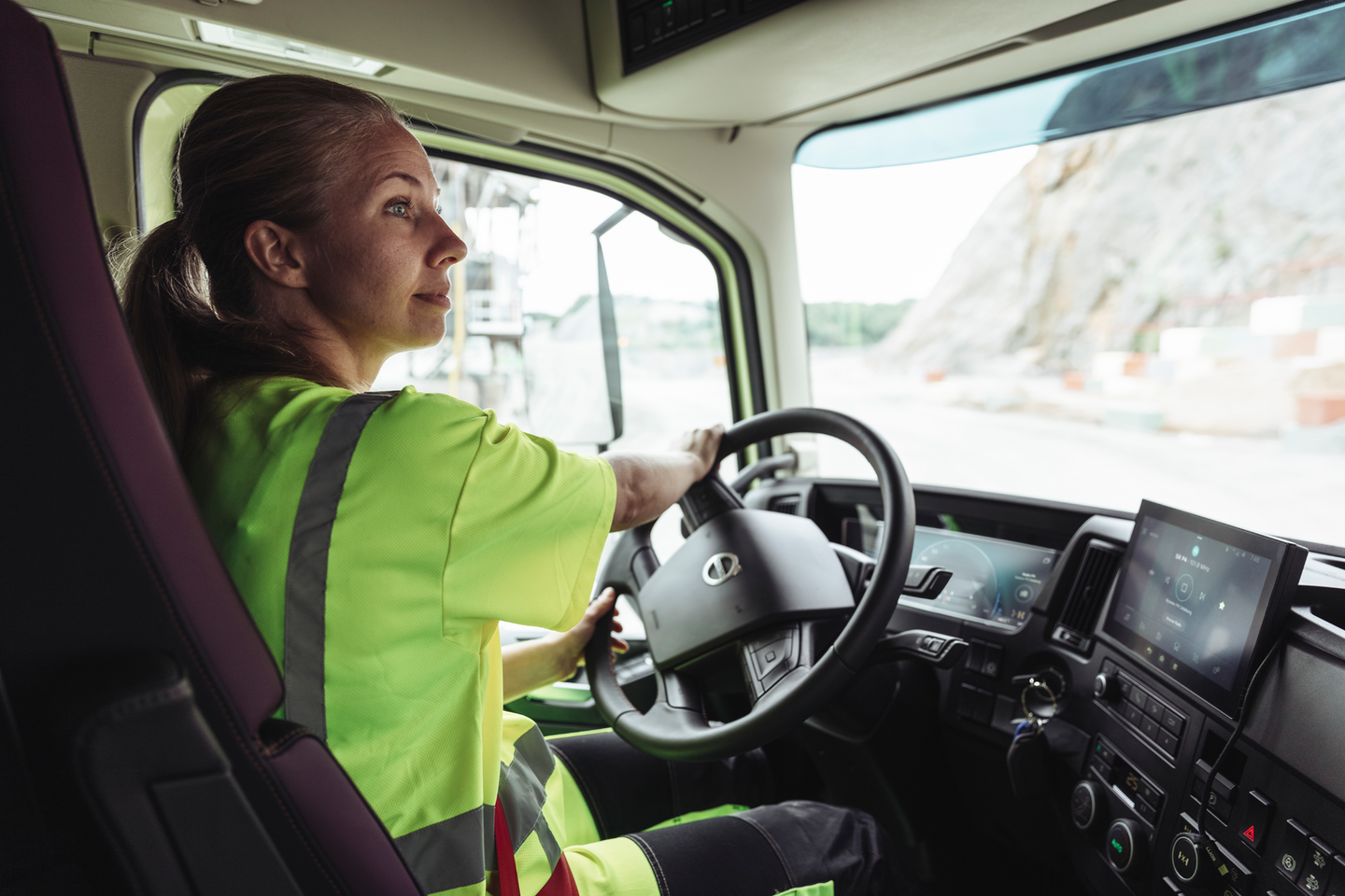 Truck Driver In Cab Volvo Trucks 5ec28bf791b73
