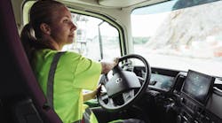 Truck Driver In Cab Volvo Trucks