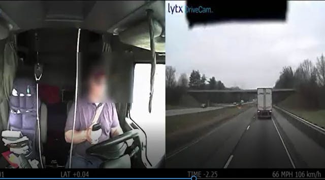 Lytx inward- and outward-facing video cameras with event recorder technology, which is triggered to capture 20 seconds of footage, allows the fleet to assess and helps determine the root cause of a driver incident or accident. The system can monitor events distracted driving events like texting while driving.