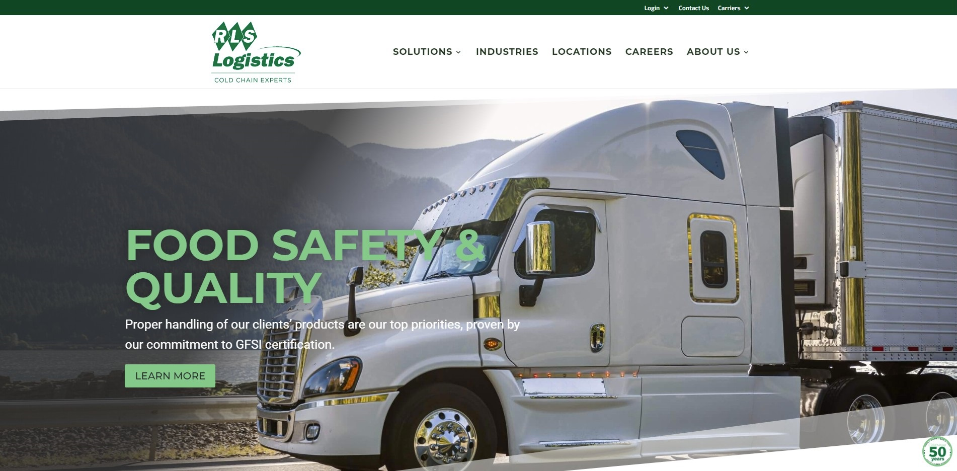 Rls Logistics Website Homepage Screenshot 5ee8c4844dcb3