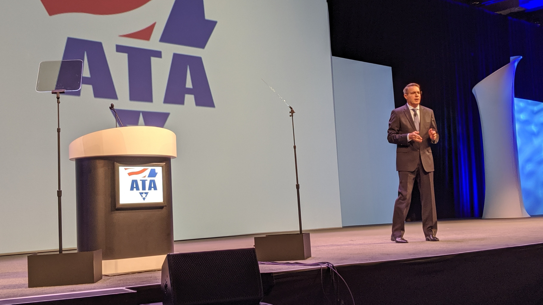 Chris Spear, ATA president and CEO, speaks at the 2019 ATA Management Conference and Exhibition in San Diego.