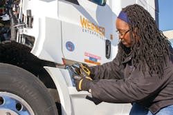 Werner provides drivers with ruggedized Samsung Tab Active 2 tablets as the primary driver-machine interface. The ruggedized tablet with cellular capabilities is used for communicating with the support team, accessing the telematics data, changing hours of service, or accepting a load. Werner provides drivers with ruggedized Samsung Tab Active 2 tablets as the primary driver-machine interface. The ruggedized tablet with cellular capabilities is used for communicating with the support team, accessing the telematics data, changing hours of service, or accepting a load.