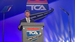 Jim Mullen, the acting administrator of the FMCSA, speaks the 2020 Truckload Carriers Association conference in Orlando in March. Jim Mullen, the acting administrator of the FMCSA, speaks the 2020 Truckload Carriers Association conference in Orlando in March.