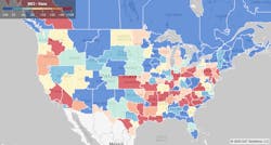 DAT’s 7-day Market Conditions Index shows high demand for truckload van capacity along the Gulf Coast as shippers looked to reposition freight ahead of two major storms. DAT’s 7-day Market Conditions Index shows high demand for truckload van capacity along the Gulf Coast as shippers looked to reposition freight ahead of two major storms.