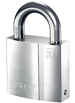 The Abloy Padlock PL341/25 uses a unique rotating disc cylinder that the maker said is effectively pick-proof. The Abloy Padlock PL341/25 uses a unique rotating disc cylinder that the maker said is effectively pick-proof.
