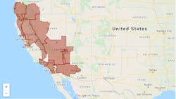 The National Weather Service issued red flag warnings across most of California and into parts of Oregon, Nevada and Arizona. The National Weather Service issued red flag warnings across most of California and into parts of Oregon, Nevada and Arizona.