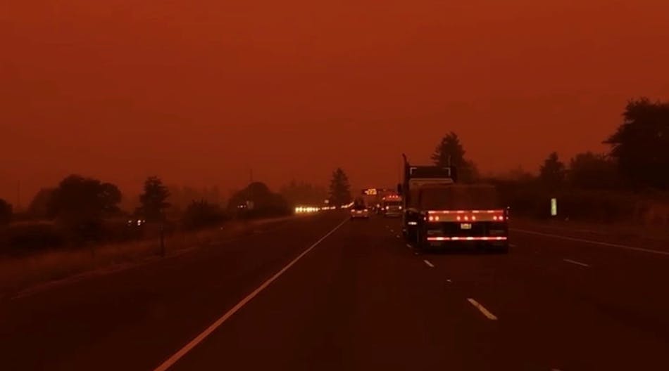 California Wildfire Orange Sky Highway Nicol Concilio