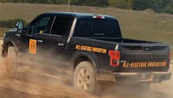 The all-electric Ford F-150 is set to arrive in mid-2022. The all-electric Ford F-150 is set to arrive in mid-2022.