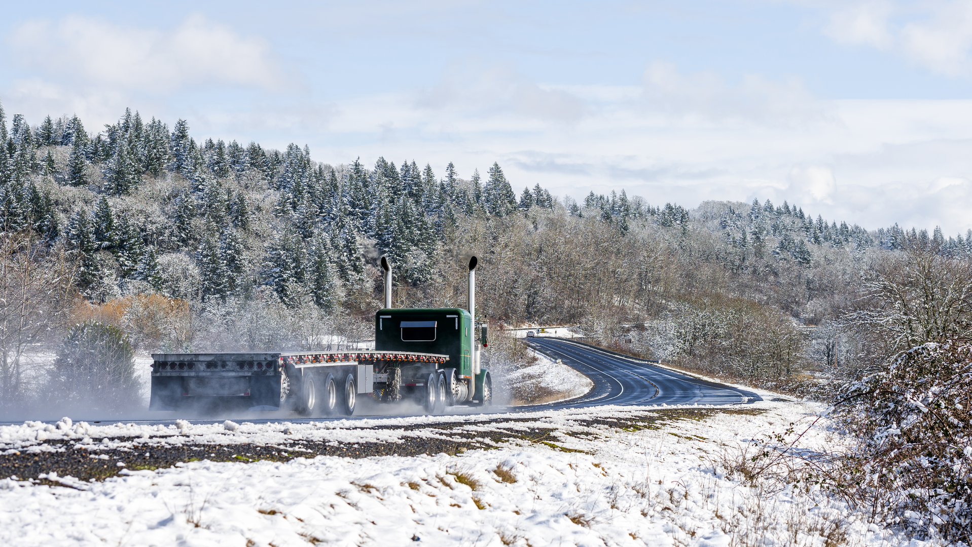 Snow Truck On Highway Vitpho Dreamstime 5f60a73e4aa2e