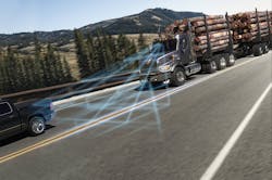 Equipped with the Detroit Assurance Active Brake Assist 5 camera and radar devices, the Western Star 49X can sense when objects or vehicles are too close and initiate alerts, or partial or full braking.