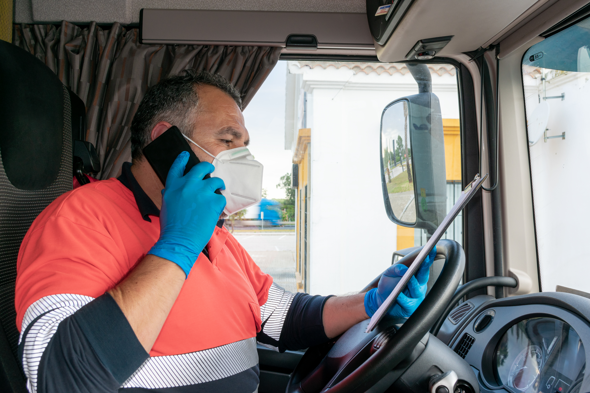 Truck Driver Mask Covid19 Miguel Perfectti Dreamstime 5f7371175d4df