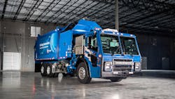 Mack Trucks delivered this Mack LR Electric demonstration model to Republic Services to begin in-service trials in the refuse segment this fall.